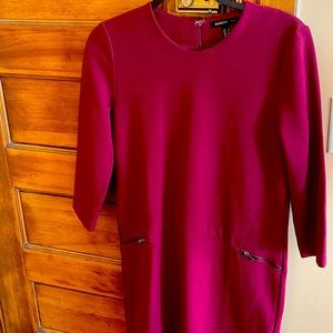 Mango work dress in maroon.